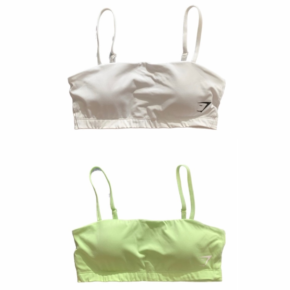 Two Gymshark Bandeau Sports Bras 🤍💚